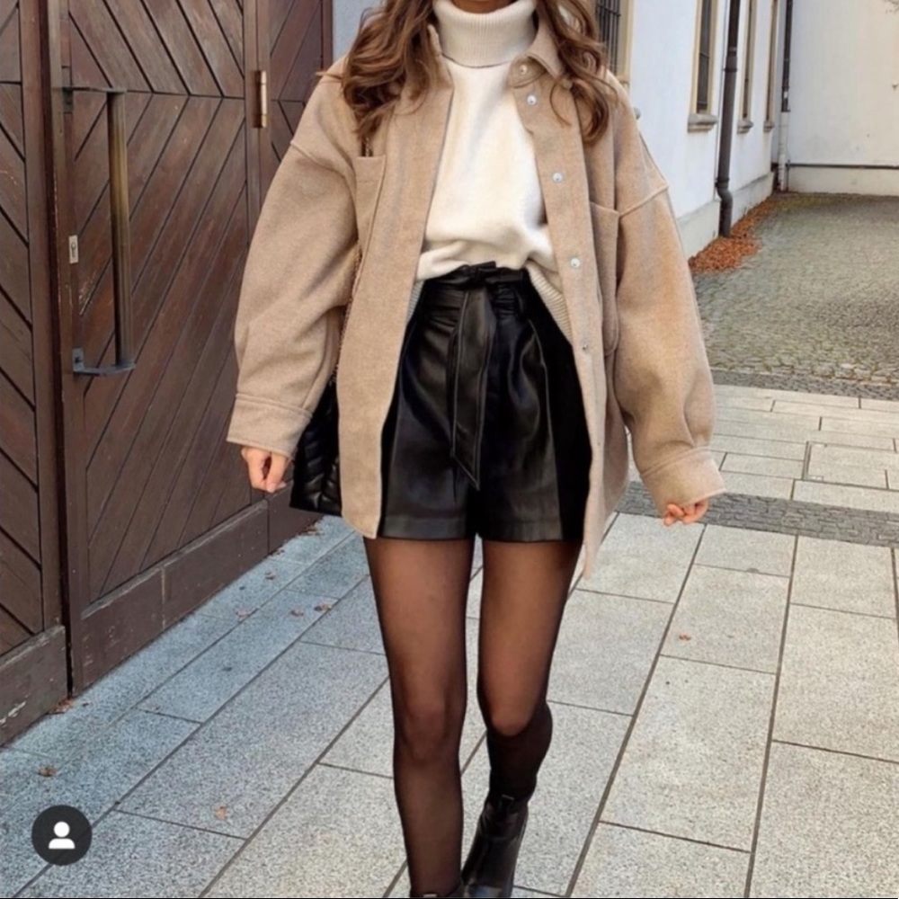 Zara leather shorts